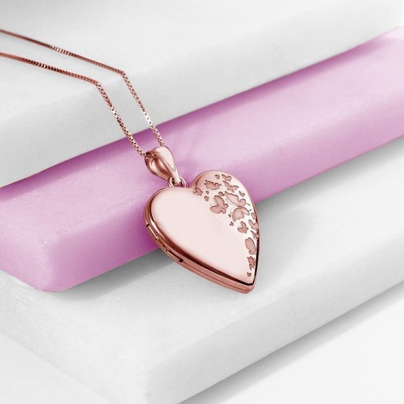 18'' Chain Women "Butterflies" Photo Locket Custom Necklace - Picture 9 of 9